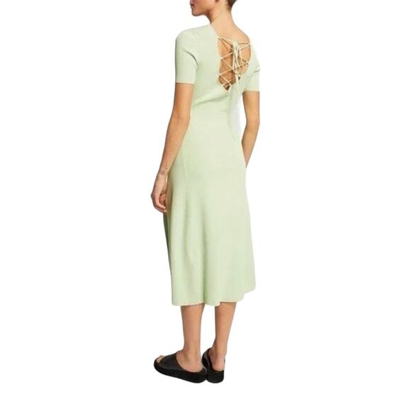NWT! Maje Rib-Knitted Fitted Scoopback Midi Dress - Large (MSRP: $415) - Picture 9 of 16